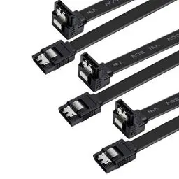 Produktbild: BENFEI SATA III Kabel, 3 Stück, 6Gbps, gerade, HDD- SDD-Datenkabel mit Arretierung, 45,7 cm für SATA HDD, SSD, CD-Treiber, CD-Writer (Schwarz,1x 90°, 3 Stück)