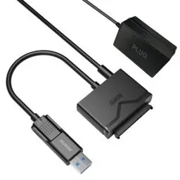 Produktbild: BENFEI USB 3.0 auf SATA Adapter, 2-in-1 USB C/USB 3.0 auf SATA III Festplattenadapter für 2,5 Zoll / 3,5 Zoll HDD/SSD Festplatte und SATA optisches Laufwerk mit 12V/2A Netzadapter, unterstützt UASP