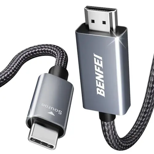 Produktbild: BENFEI USB C auf HDMI Kabel 3m(4K@60Hz, 2k@144Hz), USB Typ C auf HDMI (kompatibel Thunderbolt 3/4/5) für iPhone 15 Pro/Max MacBook Pro/Air 2023 iPad Pro iMac S23 XPS 17 usw