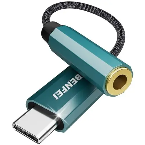 Produktbild: BENFEI USB Typ C auf 3.5mm Kopfhörer Jack Adapter, Audio USB C auf Aux Dongle Kabel mit DAC Chip kompatibel mit Samsung Galaxy S21 S20 Ultra S20+ Note 20 10 S10 S9 Plus, ipad Pro und mehr