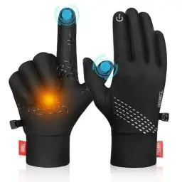 Produktbild: Benirap Fahrradhandschuhe Herren Damen Warme Winterhandschuhe Wasserabweisende Touchscreenhandschuhe Winddichte Laufhandschuhe rutschfeste Sporthandschuhe zum Laufen, Radfahren, Klettern (ST03, S)