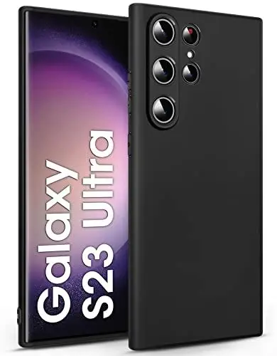 Produktbild: BENNALD Hülle für Samsung Galaxy S23 Ultra, Extrem Dünn Handyhülle Weiche TPU Stoßfest Kratzfest Schutzhülle Case, Matt Schwarz