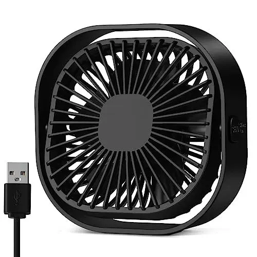 Produktbild: benpen USB Ventilator Leise Mini Tischventilator: 360° Small Table Grow Klein Fan Mit 3 Stufe,USB Lüfter Pflanzen Schreibtisch Schlafzimmer Zuhause BüRo im Freien PC, Auch Haustierkühlung im Sommer