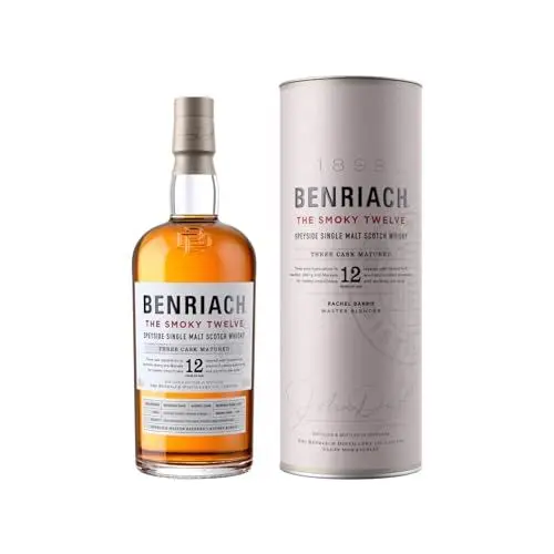 Produktbild: Benriach The Smokey 12 - Premium Single Malt Whisky - Inklusive Geschenkverpackung - Ein Mix aus reife Birne, Nektarine und süßes Gerstenmalz - 0.7L/46% Vol.