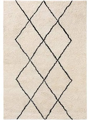 Produktbild: benuta Pure Wollteppich Berber - Creme 200x300 cm -100% Wolle handgeknüpft - Rechteckig & im Style: Berber, Geometrisch, Traditionell, Hygge & Cozy, Minimalistisch, Natural - Pflegeleicht
