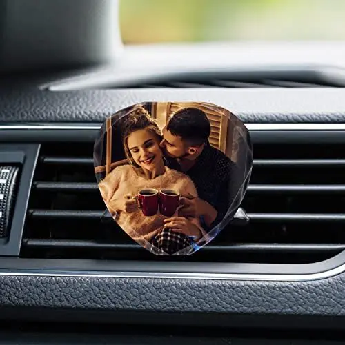 Produktbild: Benutzerdefinierte Kristalle Auto Air Vent Clip mit Foto Personalisiertes Bild Auto Lufterfrischer Clips Innen Auto Zubehör Dekoration für Frauen Männer