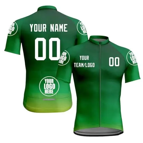 Produktbild: Benutzerdefinierte Radfahren Jersey Männer Herren Personalisierte Radtrikot Shirts Full Zip Mit Taschen Atmungsaktiv Achnell Trocken Straße Fahrrad Kleidung