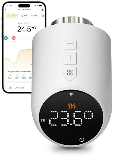 Produktbild: Beok Smart Heizkörperthermostat Zigbee Thermostat, Thermostat Heizung Digital Heizungsregler Benötigt Tuya Gateway Heizkörper Thermostatkopf Mit App Funktion, Kompatibel mit Alexa und Google Assistant