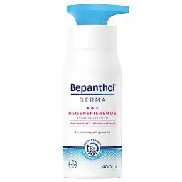 Produktbild: Bepanthol DERMA Regenerierende Körperlotion, Körperpflege für empfindliche und sehr trockene Haut, dermatologisch getestete Feuchtigkeitscreme mit Dexpanthenol, 400 ml Pumpspender
