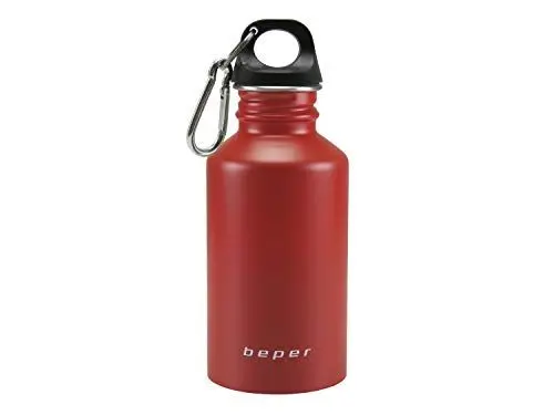Produktbild: BEPER, Rot C102BOT002 Stahlwasserflasche 500 ml mit Karabinerhaken, Edelstahl