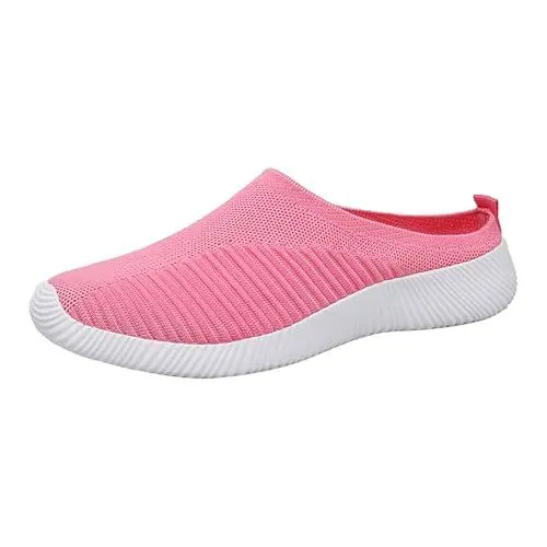 Produktbild: Bequem Riemchenpumps Damen Slingback Pumps Weiche orthopädische Damenschuhe, atmungsaktiv, gewebt, zum Spazierengehen, Slip-On-Schuhe aus Schaumstoff, Bequem Riemchenpumps Damen Slingback (Pink, 38)