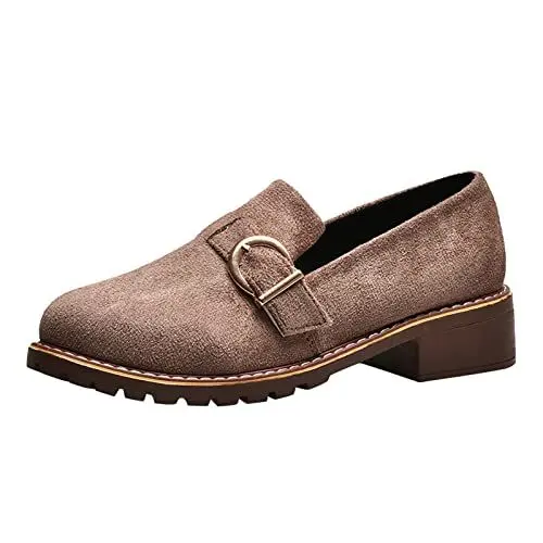 Produktbild: Bequem Riemchenpumps Damen Slingback Pumps klobiger Absatz, Freizeitschuhe Damen Sportschuhe Damen-Tanzschuhe Mary Jane Schuhe Damen Barfuss Sandalen Damen Damen Elegant Turnschuhe Damen (Brown, 37)