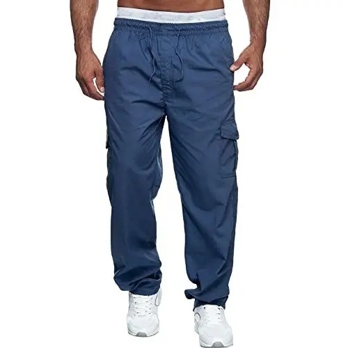 Produktbild: Bequeme Herrenhosen Mit Seitentasche Trekkinghose Einfarbige Freizeithose DüNner Pants Gym Hose Cargohose Schwarz Herren Baggy Pegador Herren Chinohose Maenner Beige