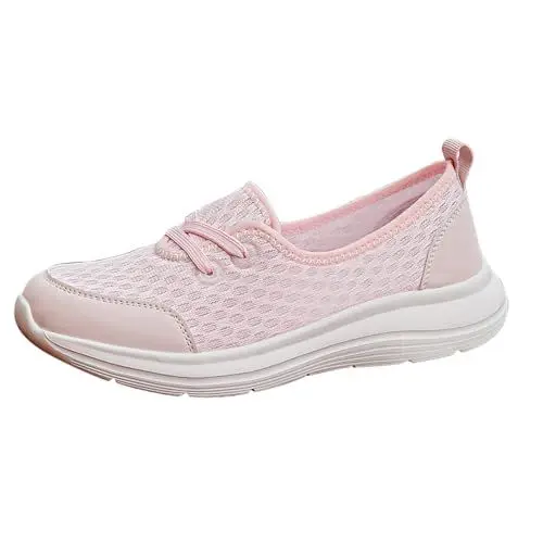 Produktbild: Bequeme orthopädische Wanderschuhe für Damen 2024 orthopädische, atmungsaktive Slip-On-Schuhe mit Fußgewölbeunterstützung für Damen, rutschfeste Schuhe Schuhe Für Damen Elegant Schwarz (Pink, 41)