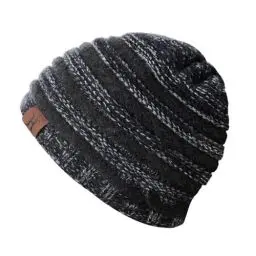 Produktbild: Bequemer Laden Damen Winter Warm Beanie Mütze mit Zöpfen Loch Loop Wintermütze Strickmütze mit Fleece Gefütterte (Ohne Perücke),Einheitsgröße,Schwarz