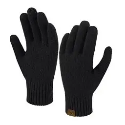 Produktbild: Bequemer Laden Damen Winter Warm Touchscreen Handschuhe Thermal Winterhandschuhe Gestrickte Handschuhe Strickhandschuhe mit Elastisch Manschette, Schwarz