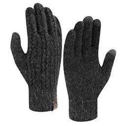 Produktbild: Bequemer Laden Damen Winter Warm Touchscreen Handschuhe mit Fleece Gefüttert und Elastisch Manschette Winterhandschuhe Strickhandschuhe Fingerhandschuhe, Schwarz