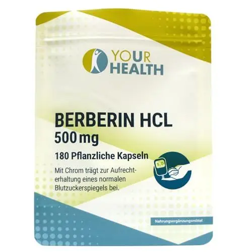 Produktbild: BERBERIN HCL 500 mg·· in pflanzlichen Kapseln·· mit Chrom - 180 Kapseln