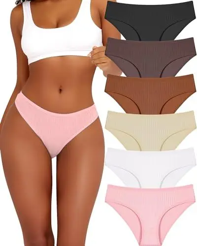 Produktbild: BeReady 6er Pack Unterhosen Damen Baumwolle Stretch Slips Baumwoll Hipster Bequeme Unterwäsche Cotton Underwear Atmungsaktive Slip Frauen Mehrpack S-XL