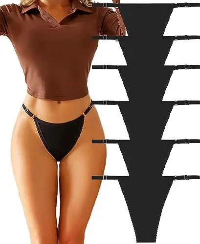 Produktbild: BeReady Baumwolle String Tanga Damen Einstellbar G-String Unterhosen Damen Sexy Spitze Niedrige Taille Unterwäsche Frauen Sexy Set Mehrpack 6er Pack