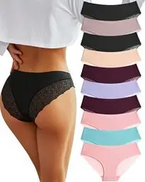 Produktbild: BeReady Nahtlose Unterwäsche Damen Sexy Set, Unterhosen Nahtlos Spitze Brazilian Slip Hipster Seamless Slips Mehrpack 10er Pack