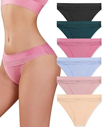 Produktbild: BeReady Seamless Slips Damen Spitze Unterhosen Damen Sexy Nahtlose Unterwäsche Frauen Brazilian Slip Damen Mehrpack 6er Pack