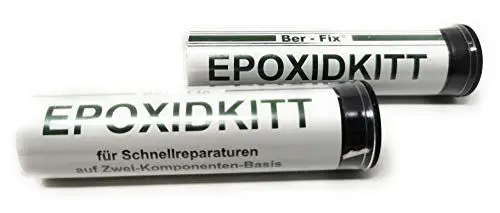 Produktbild: Ber-Fix 2x 56g Epoxidkitt 2K Knetmetall – Hitzebeständig bis 300°C | Wasserdicht & schnellhärtend | Reparaturknete für Metall, Holz, Keramik | Modellierbare Reparaturpaste statt Flüssigmetall