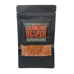 Produktbild: Bergfeld BBQ - Carolina Reaper Flocken 30g - bis zu 2,2 Mio. Scoville - die SCHÄRFSTE CHILI der Welt - Höllenscharf