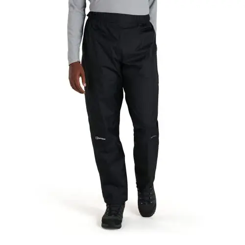 Produktbild: Berghaus Herren Deluge Überhose, Langlebige, Bequeme Regenhose Atmungsaktive Wasserdichte Wanderhose, Schwarz, 3XL Lang 33 Zoll EU