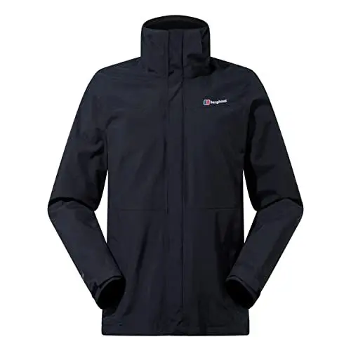 Produktbild: Berghaus Herren Hillmaster Interactive Jacke, Atmungsaktiver, Strapazierfähiger Mantel Übergangsjacke Hardshell Gore-Tex Wasserdichte, Schwarz, S EU