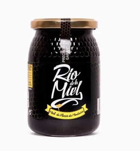 Produktbild: Berghonig. Reiner Bienenhonig. 100% natürlicher Bienenhonig. Selbst angebautes Handwerksprodukt. Süßes und anhaltendes Aroma. Herkunft: Salamanca. Honig mit dunkler Farbe. Honig aus Spanien.