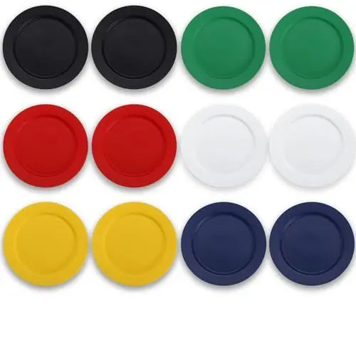 Produktbild: Berglander Kunststoff teller Set 12 Stück 25cm, Mehrfarbig mehrweg flache Speiseteller, Salatteller, Nudelschalen, Geschirrset leicht zu transportieren für Zuhause, Garten, Picknick, Camping