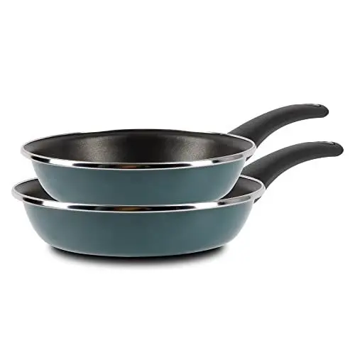 Produktbild: BERGNER Classique | 2er Set Pfannen 20 und 26 cm | Aus geschmiedetem Aluminium | Antihaftbeschichtete Pfannen | Geeignet für alle Herdarten | PFOA-frei | Grün