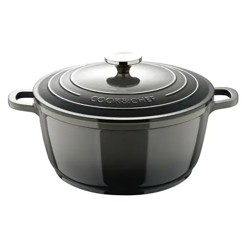 Produktbild: BERGNER E Xcalibur Grey - Cancerol with 28 cm Lid - Melted Aluminium - Inner Cream Cating - Grey Colour - Induction Point - Punto - Induction - Stainless Steel