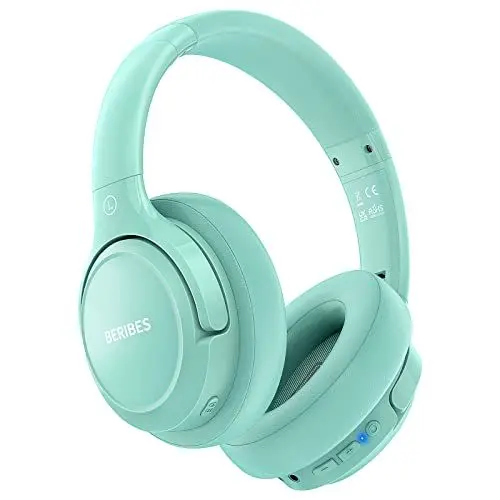 Produktbild: BERIBES Bluetooth Kopfhörer Over Ear, 65 Std Kopfhörer Kabellos Bluetooth mit 6 EQ-Modi, HiFi Stereo, Eingebautes Mikrofon, Faltbares Wireless Headphones für Handys/iPad/Laptops/PC (Grün)