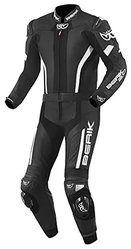 Produktbild: Berik Losail 2-Teiler Motorrad Lederkombi, schwarz/weiß, 54