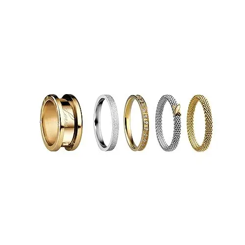 Produktbild: BERING Austauschbar Ring Set für Damen in Silber & Gold mit einzigartigem Twist- & Change System, Symphony-Set-E