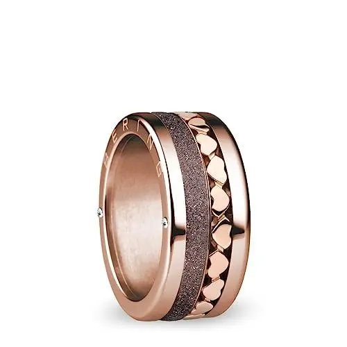 Produktbild: BERING Austauschbar Ringkombination für Damen in Rosé Gold & Braun mit einzigartigem Twist- & Change System, Spree