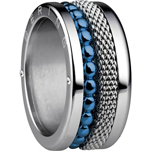 Produktbild: BERING Austauschbar Ringkombination für Damen in Silber & Blau mit einzigartigem Twist- & Change System, Mississippi