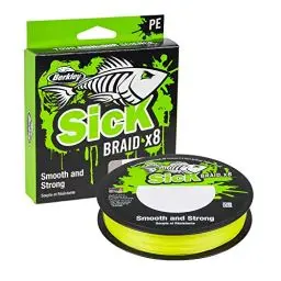Produktbild: Berkley Sick Braid – 8-fach geflochtene Angelschnur, super glattes 8-fach Multifaden PE Raubfischgeflecht, Angelschnüre 150-300 m zum Süßwasser- oder Salzwasser-Meeresangeln