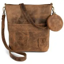 Produktbild: Berliner Bags Vintage Schultertasche Sofia, Umhängetasche aus Leder mit 2 Riemen, Handtasche für Damen - Braun