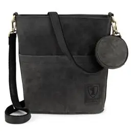 Produktbild: Berliner Bags Vintage Schultertasche Sofia, Umhängetasche aus Leder mit 2 Riemen, Handtasche für Damen - Dunkelgrau