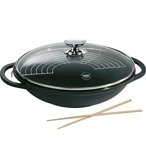 Produktbild: Berndes Wok Vario Click Induktion, Wokpfanne mit Deckel, allherdtauglich, robuster Aluguss, antihaft beschichtet, 32 cm, Schwarz