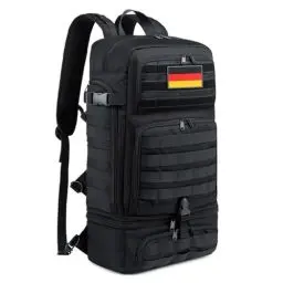 Produktbild: BERTASCHE Taktisch Rucksack Trekkingrucksack 35L Wanderrucksack 15.6 Zoll Laptop Lunch Rucksack für Outdoor Sport Uni Schule Reise Arbeit, Schwarz