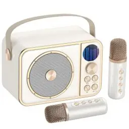 Produktbild: BESCOST Karaoke Maschine mit 2 Kabellosen Mikrofonen, Tragbare Karaoke Anlage für Erwachsene & Kinder, Bluetooth Karaoke Maschine mit 7 wechselnden Stimmeffekten für Partys, Geburtstage und Geschenk