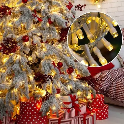 Produktbild: BESCOST Lichterkette Außen für Weihnachten, 50 M 500 LEDs, Lichterkette mit Fernbedienung und Stecker, 8 Modi, Wasserfest für den Außen und Innen, Garten, Hochzeit, Party, Warmweiß
