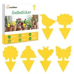 Produktbild: Beshine Gelbsticker, 60 Stück Trauermücken Bekämpfen klebriger Fänger für Pflanzen Innen- und Außeninsekten Fliegenkontrolle, wasserdicht und ungiftig