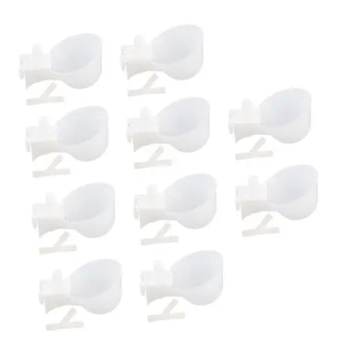 Produktbild: BESPORTBLE 10er-Pack Wasserspender für Wachtelkäfige Automatischer Wasserhalter für Haustiervögel für Papageien Lerchen und Vögel Plastik-trinkhalter 9 5 Mm Weiß