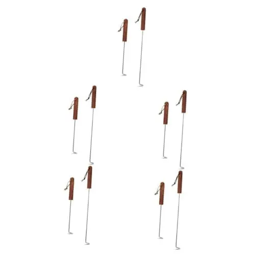 Produktbild: BESPORTBLE 10 Stück Fleischhakenwender Abflussgitterhaken Fleischausbeinhaken Grillfleischhaken Lebensmittelflipper Wenderhaken Fleischhaken Flipper Räucherhaken Metzgerhaken Steakhaken