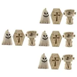Produktbild: BESPORTBLE 12 STK -Ornamente Miniatur-Halloween-Figuren Halloween-Dorf-zubehör Halloween-Miniatur Miniatur-grabsteinfigur Mini-Halloween-Figuren Miniatur Grabsteine Weiß Harz